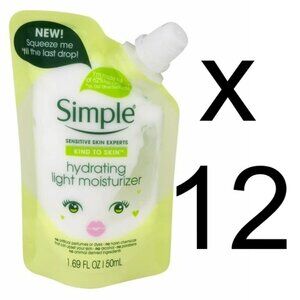 Simple Hydrating Light Moisturizer 1.69oz/50ml 12 Pack NEW Squeeze Tubes